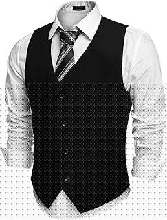 Men's Casual Business Vests Lightweight Waistcoat Slim Fit Suit Vest