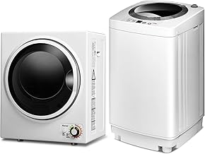COSTWAY Washer and Dryer Combo Set, 8Lbs Capacity Portable Washing Machine with 6 Wash Programs and 1.5 Cu.Ft. Tumble Laundry Dryer with 4 Drying Modes for Home, Apartment, Dorm, RV