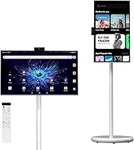 VLH 27 Inch Smart Portable TV, FHD Touch Screen Monitor on Wheels, Android 15, 6GB +128GB, Wireless Movable Display, EDLA-Certified, 13MP Camera, Speaker, 8 Hour Battery, HDMI, Voice Remote Control