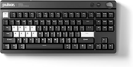 Pulsar XBOARD QS Mechanical Gaming Keyboard – QMK/VIA, Hot Swappable Linear Switch, TKL Layout Gasket Mount, Aluminum Frame, RGB LED Backlit, Knob, Dual PC Quick Switch for Mac/Windows (Black)