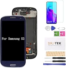 AMOLED for Samsung Galaxy S3 Screen Replacement for Galaxy S3 LCD for Galaxy S3 Display for Galaxy S3 Digitizer for i9300 i9305 i535 T999 i747 Touch Screen Assembly Parts (Blue with Frame)