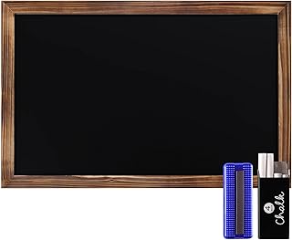 HBCY Creations 11" X 17" Torched Brown Solid Wood Frame Wall Chalkboard, Magnetic Surface, Home Décor, Restaurant & Café Menus, Blackboard, Includes Chalk, Eraser & Hanging Hardware
