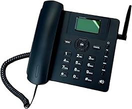 Tangxi Wireless Quadband GSM Classic Desk Telephone, Dual SIM Card 2G Fixed Wireless Phone with Antenna, Radio, Alarm Clock, for Home Call Center Office Hotel