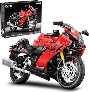 C64051W Motorcycle Building Block Set,Suzuki Hayabusa 1:6 Model,1043 PCS Licensed Superbike Replica with Functional Details & Display Stand