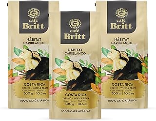 Café Britt® - Costa Rican Habitat Cariblanco Coffee (10.5 oz.) (3-Pack) - Whole Bean, Arabica Coffee, Kosher, Gluten Free, 100% Gourmet & Dark Roast