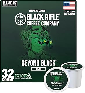 Dark Roast Coffee Pods – 100% Arabica, Bold, Smoky Single-Serve K-Cup Compatible – Veteran-Founded Premium Coffee – Beyond Black – 32 Count