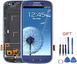 LCD screen Compatible with SAMSUNG Compatible with Galaxy S3 Display i9300 i9300i Touch Screen Digitizer Replacement Compatible with SAMSUNG Compatible with Galaxy S3 LCD Screen Frame ( Color : Blue )