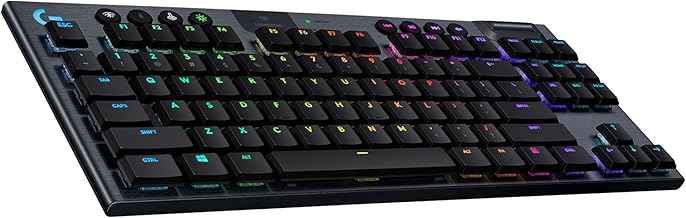 G915 TKL Tenkeyless Lightspeed RGB Mechanical Gaming Keyboard for Laptop and PC, Low Profile Switch, LIGHTSYNC RGB, Wireless, Bluetooth Function, Black