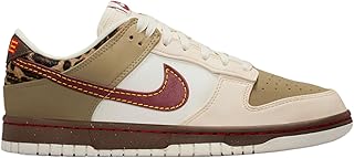 Dunk Low Retro Womens Lifestyle Shoes (Khaki/Team Red/Baroque Brown/Pearl White) Size 6.5