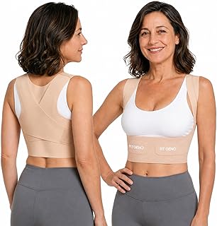 Fit Geno Invisilite Posture Corrector for Women, Adjustable Back Brace for Hunchback Slouching, Upper Back Neck Shoulder Pain Relief, Lightweight Discreet Under Clothes, X-Large