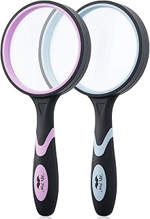 Mr. Pen- Magnifying Glass, 2 Pack, 10X Magnifier, 75mm Glass Lens, Magnifier for Reading for Close Work, Non-Slip Handheld Reading Magnifier for Kids and Seniors, Nature Exploration