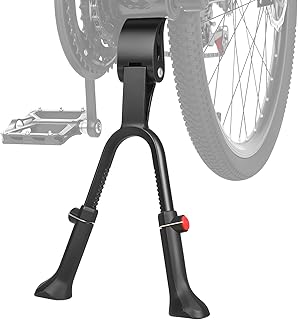 Center Mount Bike Kickstand Adjustable Height, Double Leg Aluminum Alloy Bicycle Kick Stands for 24" 26'' 27.5'' 28" 29inches Adults Commuter Road Cargo Bikes