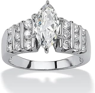 Luxury Marquise Cubic Zirconia Wedding Rings for Women Silver Color Engagement Jewelry