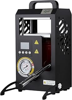 10 Tons Heat Press Machine with 5.5" X 5.5" Dual Heated Plates Manual Press with LCD Digital Display Screen & Precise Pressure Gauge 110V/220V