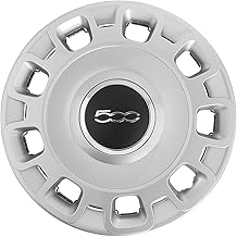 Wheel Center Cap Hub Cover | Fits Fiat 500 2012-2019 Accessories Front or Rear | Replaces 68078420AC 68078420AA 68078420AB 15" Steel Wheel Center Caps for Rims (1 Pcs)