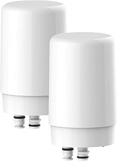 Waterdrop 7027W Faucet Water Filter, Replacement for Brita® Filter, 36311 On Tap Water Filtration System, Brita® Filter Replacement, 4-Months or 100 Gallons, White, 2 Pack