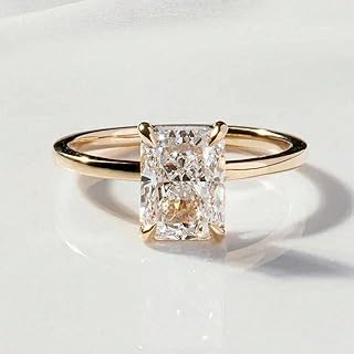 1 Piece 925 Silver 1CT-5CT Elegant Four Claws Unique Rectangle Shaped Diamond RingMaterial Solitaire Engagement Ladies Jewelry Engagement Party Gift Gifts For Mom Party Favors