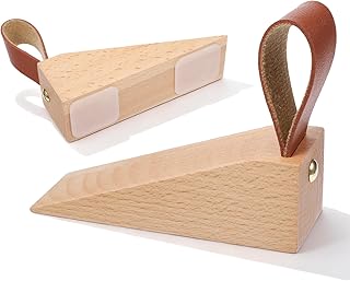 Wooden Door Stops Decorative Wood Door Stopper Hotel Security Doors Stopper Non-Slip Wedge Wooden Doorstop for Bedroom House Office Living Room Hotel Cabin