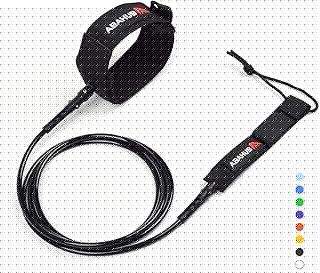 Abahub Premium Surfboard Leash, 6/7/8/9/10 ft, Straight Surf Board Leashes, 6/7mm Legrope Strap for Shortboard, Longboard