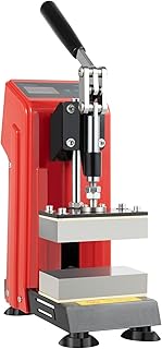 Manual Heat Press Machine, 900W 0.5 T Mini High Pressure Upper and Lower Stamping Machine with Temperature Control 0-400 ° F Electronic Timer Function Dual Heating Plate LCD Controller