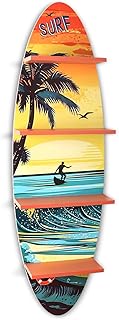 VIWODS Creative Surfboard Wall Shelf for Wall Decor & Storage, Vertical Floating Shelf, Decorative Beach Style Lack Wall Shelves