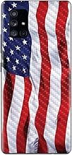 MightySkins Carbon Fiber Skin for Samsung Galaxy A71 5G - American Flag | Protective, Durable Textured Carbon Fiber Finish | Easy to Apply | Made in The USA (CF-SAGA71-American Flag)
