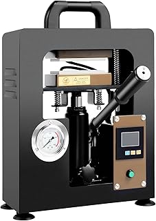 10 Ton Hydraulic Heat Press Machine, 900w Dual 2.4X4.7 Inch Heating Plates Portable Manual Oil Press Machine LCD Display Stamping Printing Equipment with Temp/Time Control for Printed Textiles