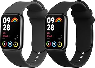 Straps Compatible with Xiaomi Mi Band 8 Pro Straps - 2x Replacement Silicone Watch Bands - Black/Grey