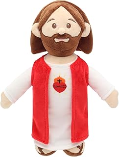 Yelakey 11" Jesus Plush, Heart of Jesus Doll for Kids, Jesus Stuffed Doll for Church Sunday School and Easter Gift Baptismal Keepsake