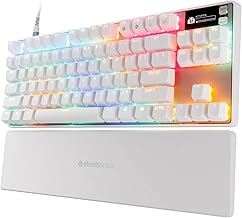 SteelSeries Apex Pro TKL Gen 3 White OmniPoint 3.0 Switches — Adjustable Actuation — Rapid Trigger — Game-Ready Presets — Protection Mode — Rapid Tap/SOCD — OLED — RGB — PBT Keycaps — USB-C (Renewed)