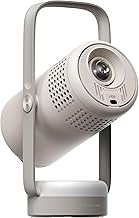 Vibe One Battery Powered 1080P Smart Portable Projector, Google TV with Licensed Netflix, Sound by JBL, Built-in Battery, Auto Focus & Keystone, HD Projector for Bedroom, Backyard and Home(Ash)