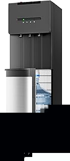 EUHOMY Bottom Loading Water Cooler Dispenser for 5 Gallon Bottle, Hot Cold Room Water Dispenser with Child Safety Lock, LED Light, Freestanding Water Cooler for Home Office Apartment, Black