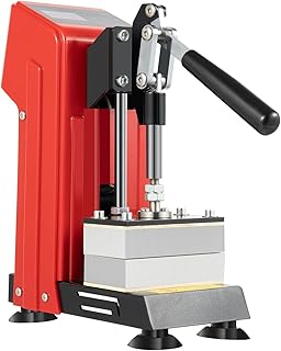 900W Heat Press Machine, 0-400°F Manual Transfer Press with Digital Timer, 5x2 Inch Mini Press for T-Shirts, Hats, DIY Crafts