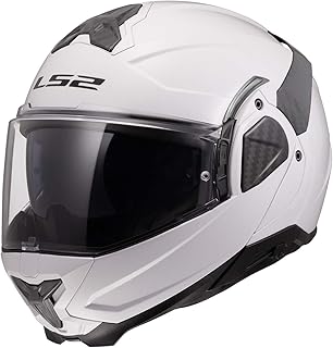 Helmets Advant II Modular Motorcycle Helmet W/SunShield (Gloss White - Large)
