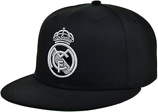 Real Madrid Classic Snapback Black Hat Cap Hip Hop Style Flat Bill Adjustable Size, Licensed Product
