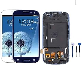 CrUzex LCD Screen 4.8'' S3 TFT LCD Display LCD Touch Screen Digitizer Assembly with Frame Charging Compatible with Samsung Compatible with Galaxy S3 I9300 I9300i I9308i I9305 (Color : White)