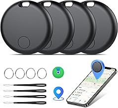 Air Tracker Tags-4 Pack: Smart Bluetooth Tracker, Item Finder Works with Apple Find My (iOS Only) App, Trakcer Tag Locator for Keys, Luggage, Satchel, weTag mini. (Not for Android Devices)