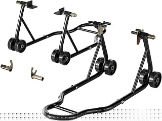 SPECSTAR Universal Motorcycle Stands, 882 Lbs Capacity Front Rear Wheels Lift Combo with U+L Adjustable Swingarm Spool, Heavy Duty Paddock Stands fit for BMW, Suzuki, Yamaha, Honda, Kawasaki, Black
