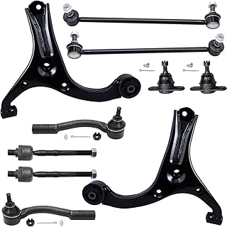 Detroit Axle - 10pc Front End Suspension Kit for 2006-2011 Hyundai Accent, 2 Lower Control Arms 4 Inner Outer Tie Rods 2 Sway Bars 2 Lower Ball Joints 2007 2008 2009 2010 Replacement