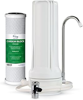 iSpring CKC1 Countertop Drinking Water Filtration System with Carbon Filter 2.5" x 10", White