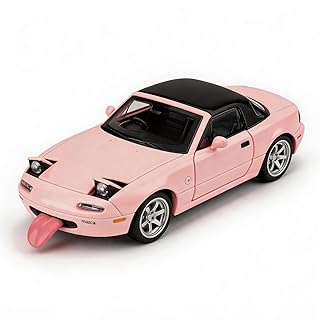 1/32 Mazda Miata MX-5 Alloy Model Car with Sound & Light, Vehicle with Pull Back Function & Openable Doors - Realistic Details for Collectors & Gifts Pink