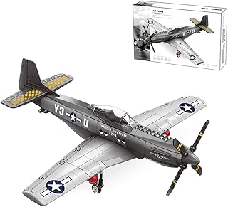 P51 Mustang Fighter Jet Building Set- Compatible with Lego Military Plane, Military Plane Fighter Jet for 8-14 Years Boys and Adults as Gifts