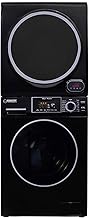 Equator Premium Stackable 15 Lbs Washer 1.62cf 110V+Vented Digi Dryer 3.5cf 110V(Black)
