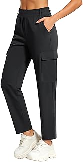 Womens Hiking Cargo Pants High Waisted Lightweight Quick Dry Joggers with 4 Pockets for Outdoor Travel