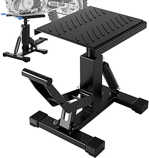 JFG RACING Motorcycle Dirt Bike Stand,1000Lbs Capacity Lift Jack Hoist Table Height Adjustable Lifting Stand Ideal for Dirtbike Pit Bike Repair&Maintainance,Dirt Bike Accessories-Black