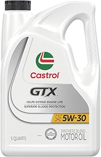 Castrol GTX 5W-30 Synthetic Blend Motor Oil, 5 Quarts