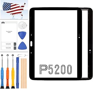 Screen Replacement for Samsung Galaxy Tab 3 10.1" P5200 P5210 Touch Screen Digitizer Tablet Sensor Full Glass Panel Repair Kits,Included Free Tools +Adhesive (Without LCD Display) (Black)