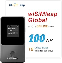 Global Travel Mobile Hotspot Device 4G Pocket Router No Roaming fee Built-in SIM Card No Need Physical Card No Contract 150 Countries Travel Portable WiFi Hotspot 100GB for US