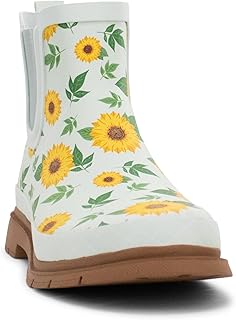 Women's Waterproof Chelsea Ankle Rain Boot with Elastic Gore and Rubber Lug Outsole – Stylish and Functional for Rainy Days