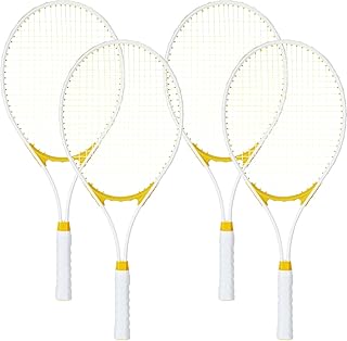 Liliful 4 Pcs Tennis Rackets for Adults Recreational 4 Players 27 Inch Tennis Racquets Lightweight Tennis Rackets Bulk for Women Men Tennis Training and Beginners with Overgrips and Carry Bag